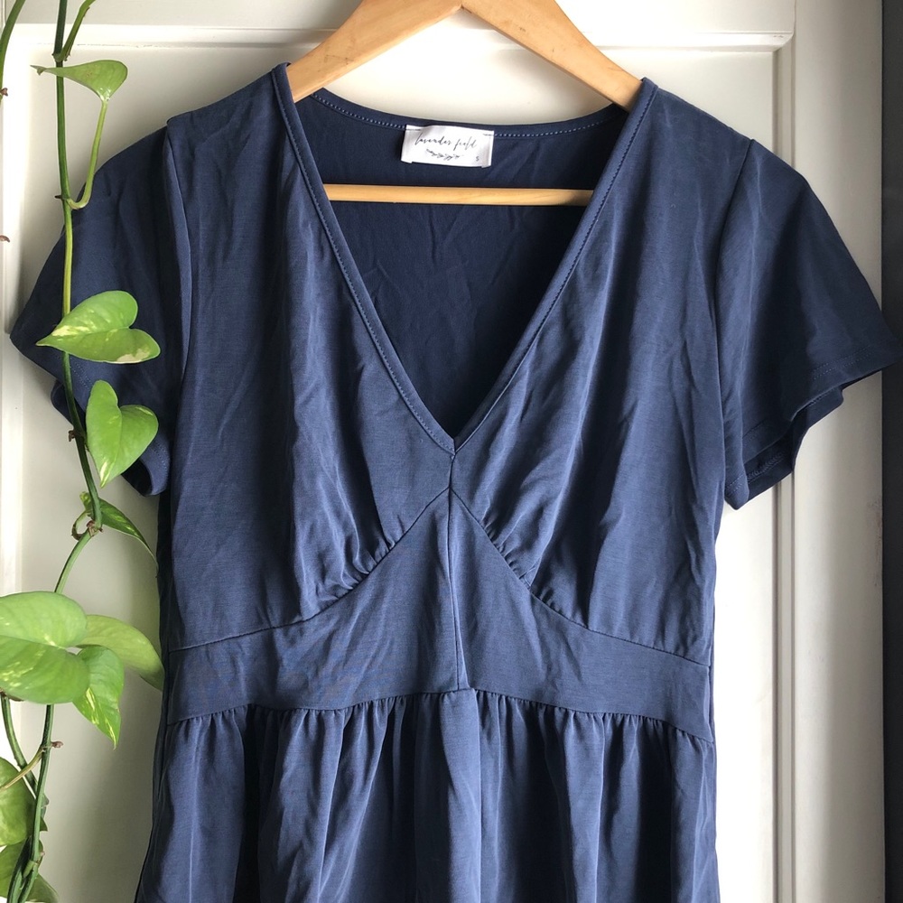 Blue Flowy Top